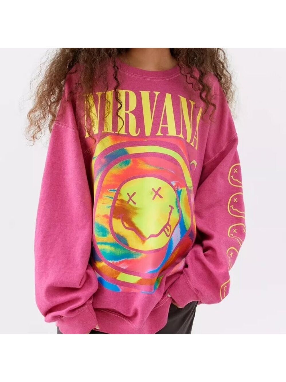 Nirvana Pink Spiral Crewneck